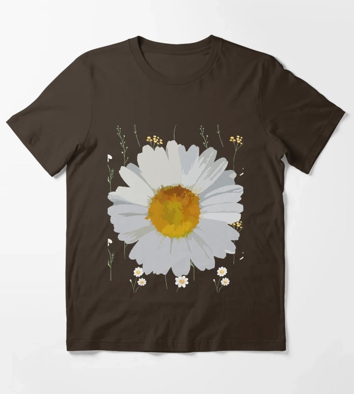 Happy National Daisy Day T-Shirt Brown