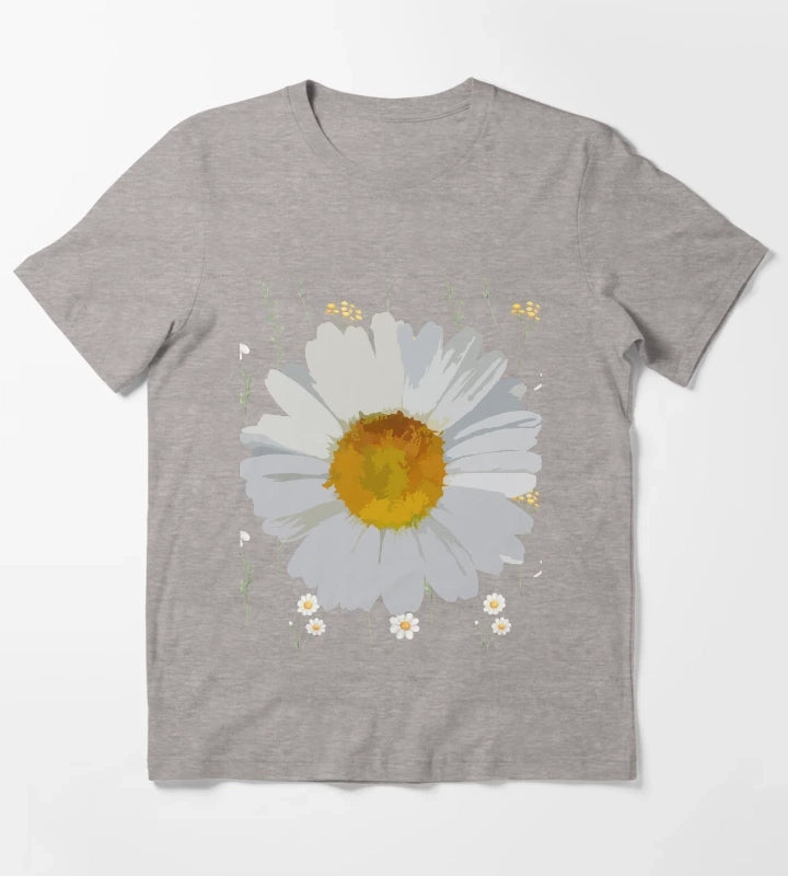 Happy National Daisy Day T-Shirt Heather Grey
