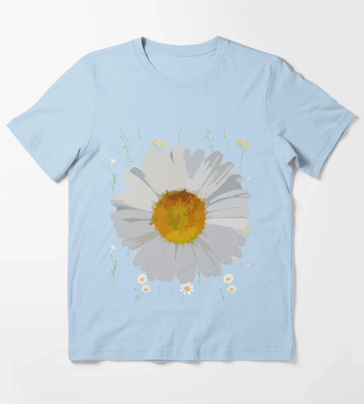 Happy National Daisy Day T-Shirt Sky Blue