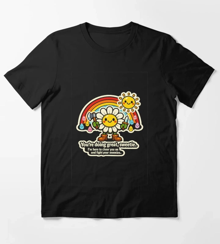 Happy Raindrops Daisy Fight Your Enemies Sticker T-Shirt