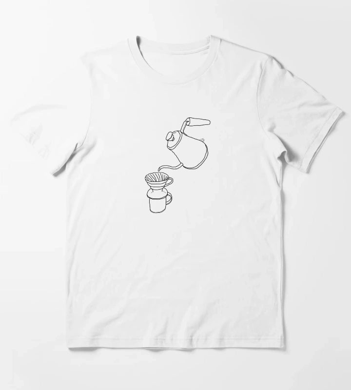 Hario V60 Pourover Sketch T-Shirt White