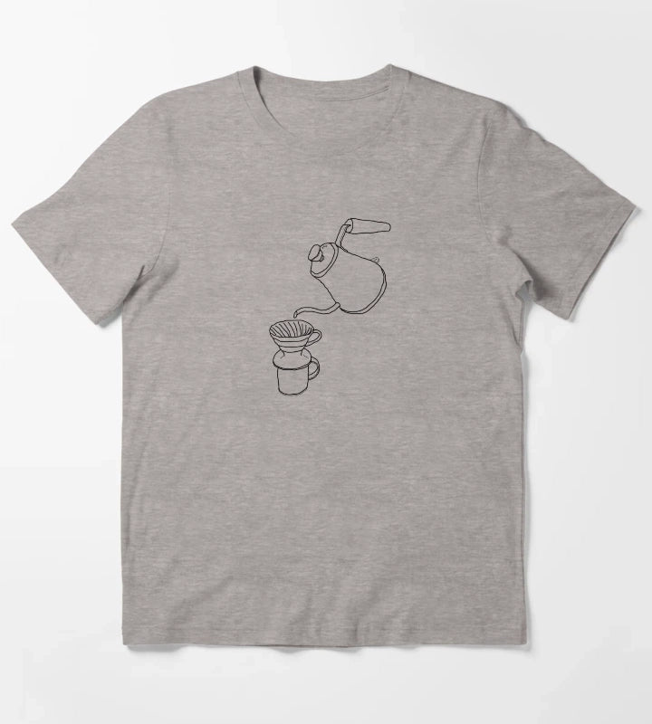Hario V60 Pourover Sketch T-Shirt Heather Grey