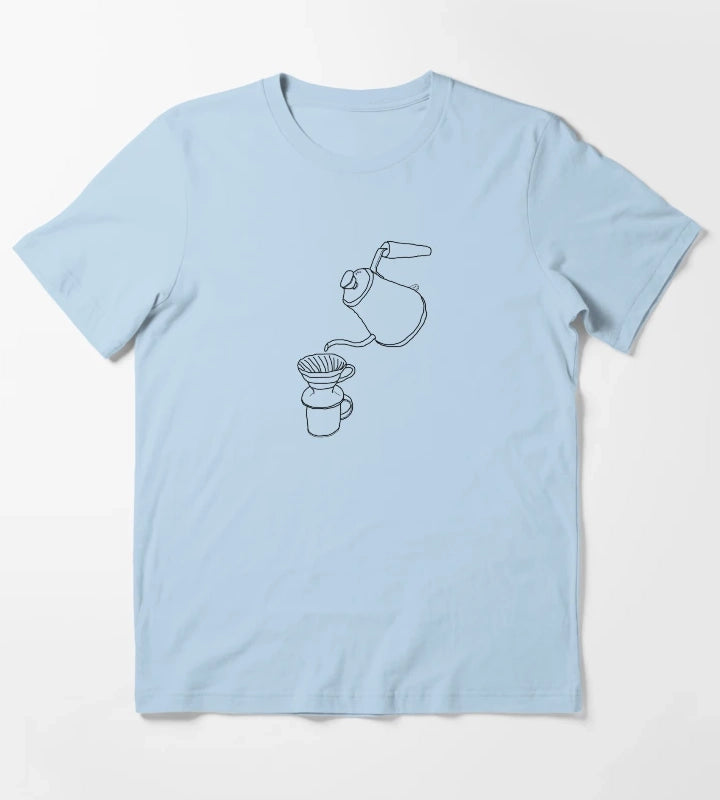 Hario V60 Pourover Sketch T-Shirt Sky Blue