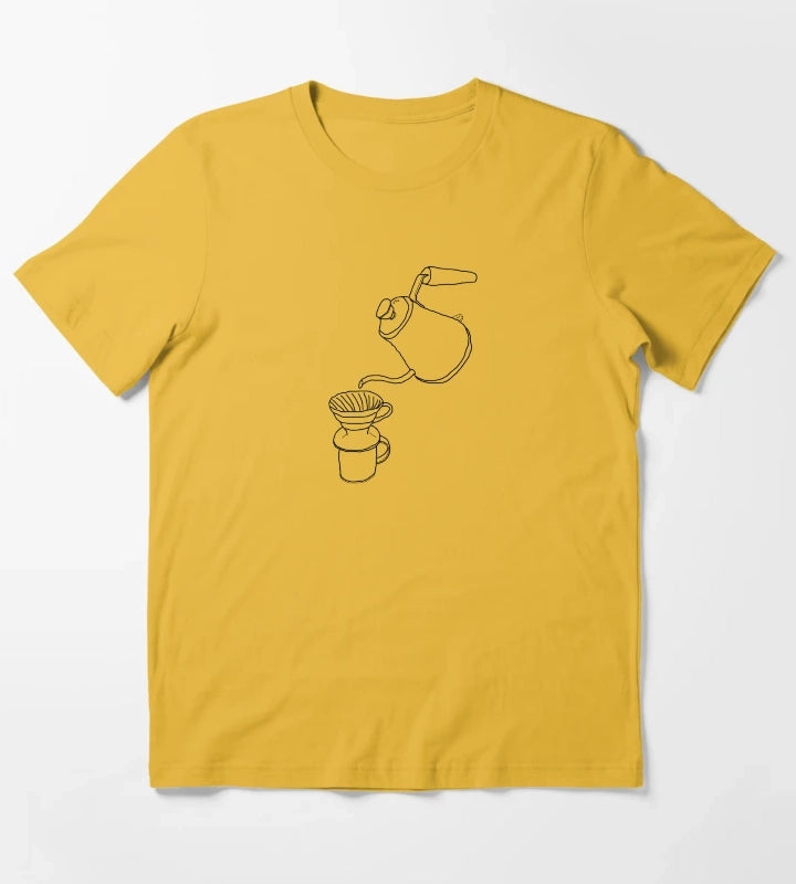 Hario V60 Pourover Sketch T-Shirt Yellow
