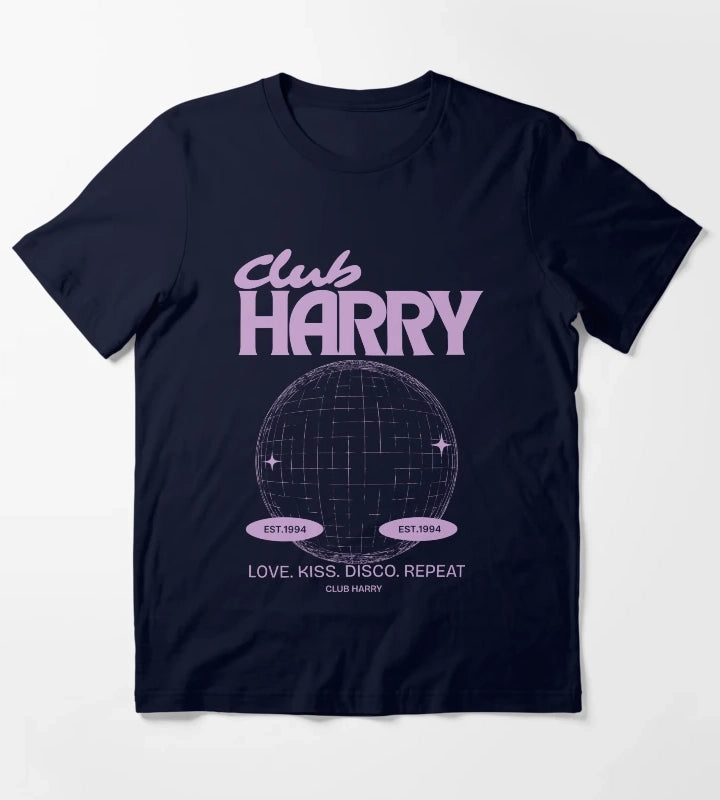 Harry Kiss All The Time Disco Occasionally Disco Ball T-Shirt Navy