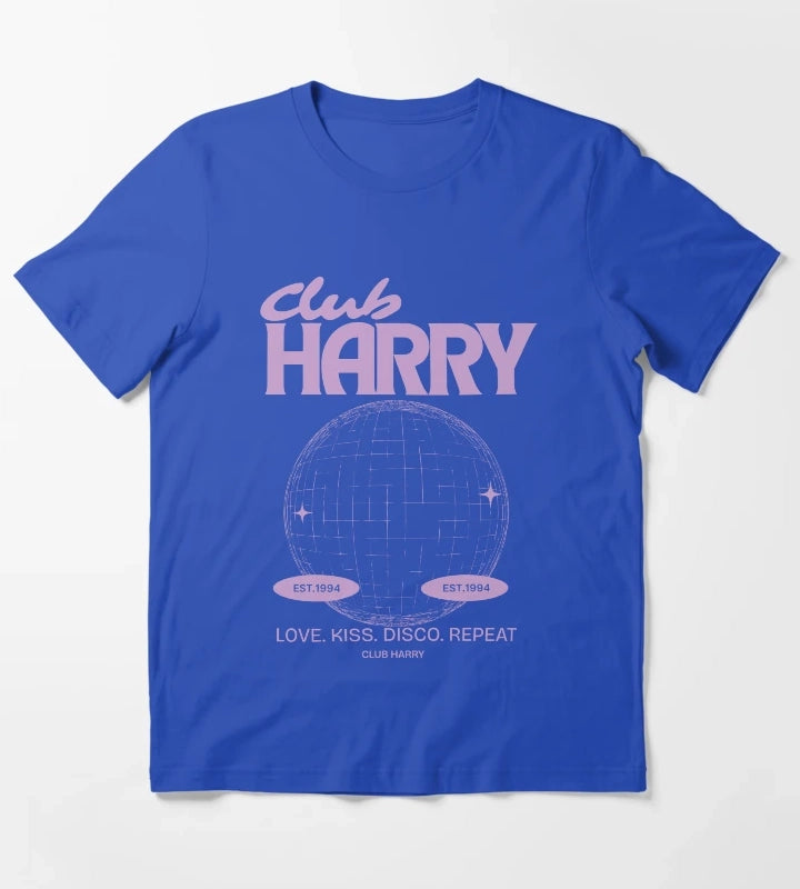 Harry Kiss All The Time Disco Occasionally Disco Ball T-Shirt Blue