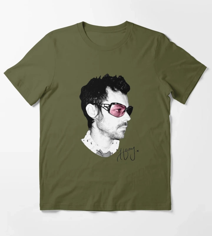 Harry Kiss and Disco Big Face T-Shirt Olive Green