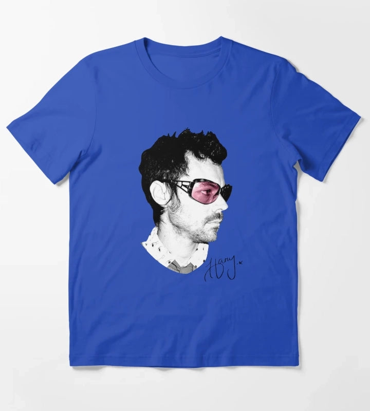 Harry Kiss and Disco Big Face T-Shirt Blue