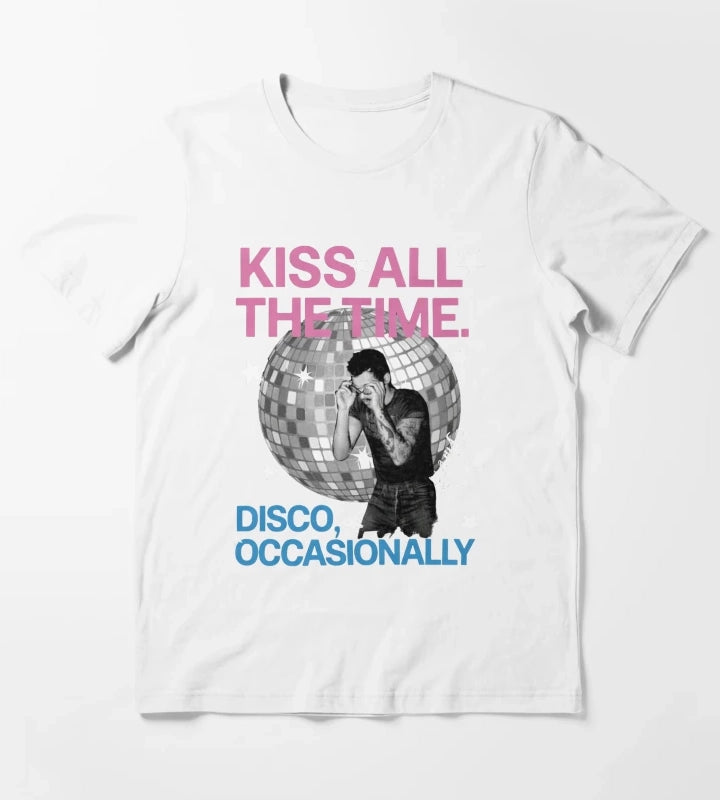 Harry Style Kiss All The Time Disco Occasionally Disco Ball Love On Tour T-Shirt White