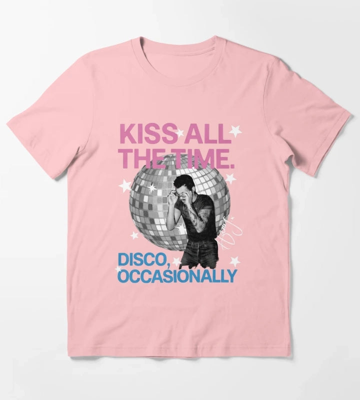 Harry Style Kiss All The Time Disco Occasionally Disco Ball Love On Tour T-Shirt Dark Grey