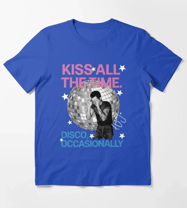 Harry Style Kiss All The Time Disco Occasionally Disco Ball Love On Tour T-Shirt Blue