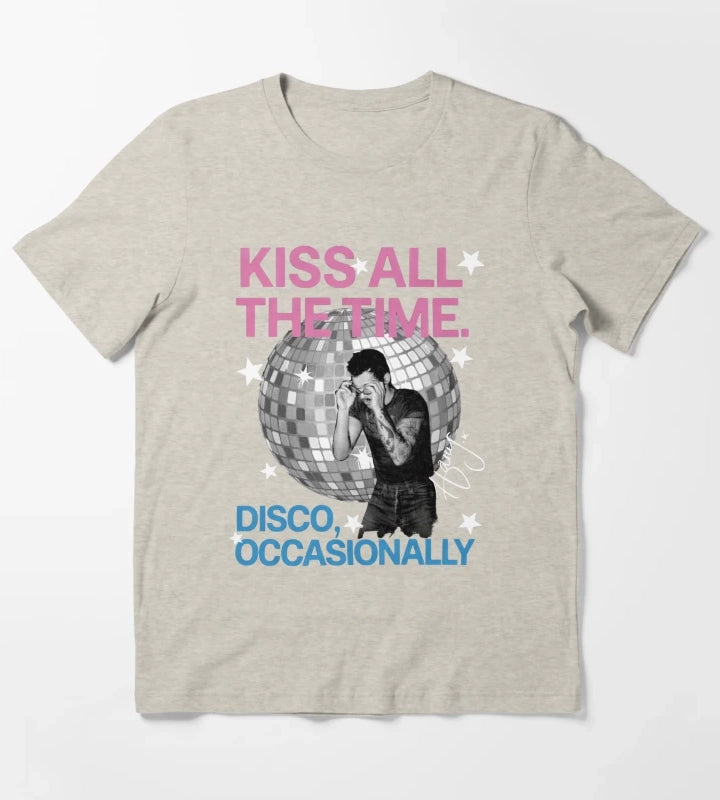Harry Style Kiss All The Time Disco Occasionally Disco Ball Love On Tour T-Shirt Cream