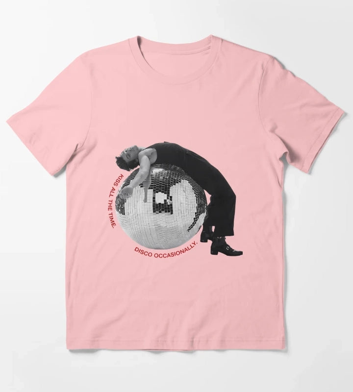 Harry Style Kiss All The Time Disco Occasionally T-Shirt Dark Grey