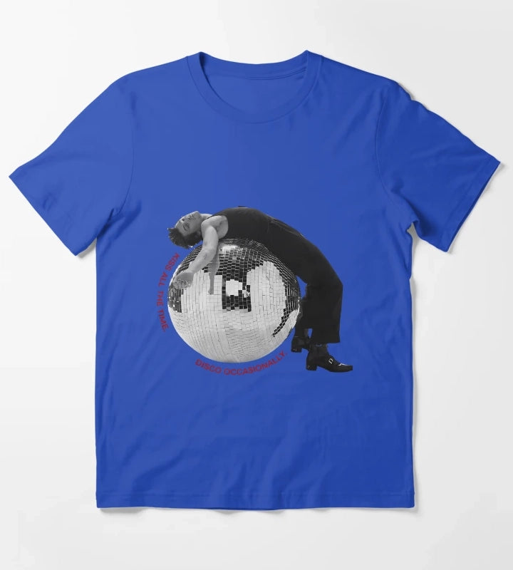 Harry Style Kiss All The Time Disco Occasionally T-Shirt Blue
