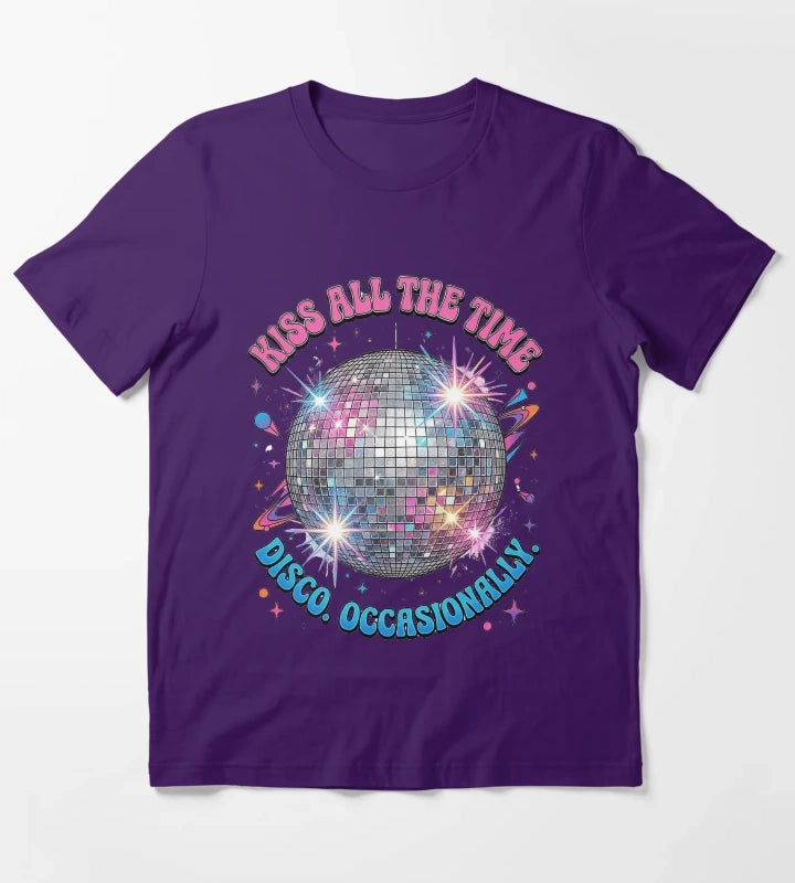 Harry Styles Kiss All The Time Disco Occasionally TShirt Retro Disco Ball Fan Merch Gift T-Shirt Purple