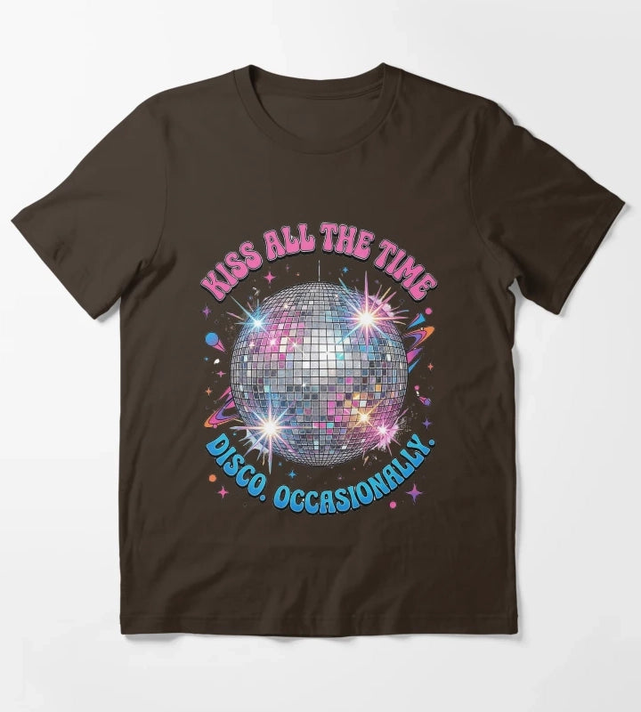 Harry Styles Kiss All The Time Disco Occasionally TShirt Retro Disco Ball Fan Merch Gift T-Shirt Brown