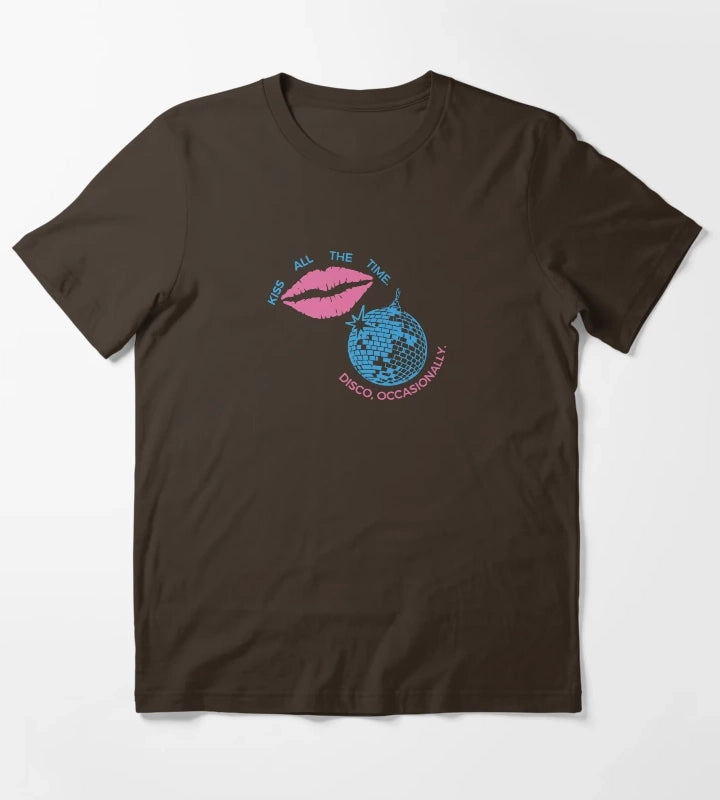 Harry Styles Kiss All the Time Disco Occasionally Retro Pop Art Design T-Shirt Brown