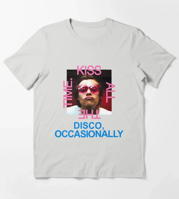 Harrys Styles Kiss All The Time Disco Occasionally T-Shirt Light Grey