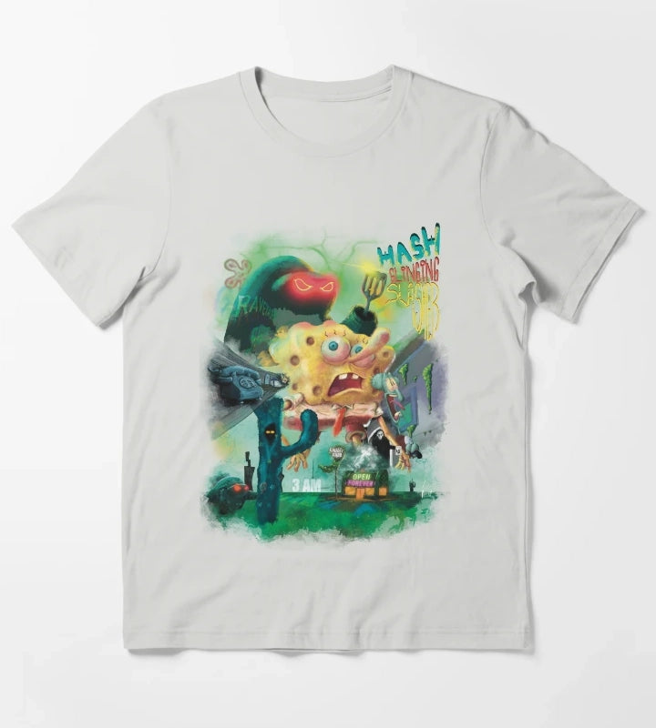 Hash Slinging Slasher SpongeBob SquarePants T-Shirt Light Grey