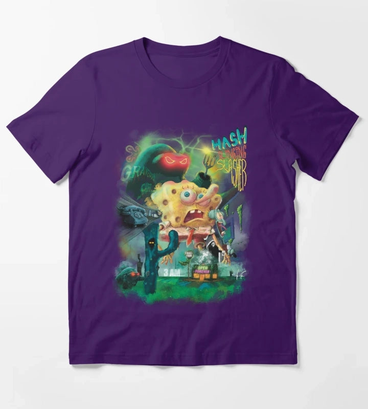 Hash Slinging Slasher SpongeBob SquarePants T-Shirt Purple