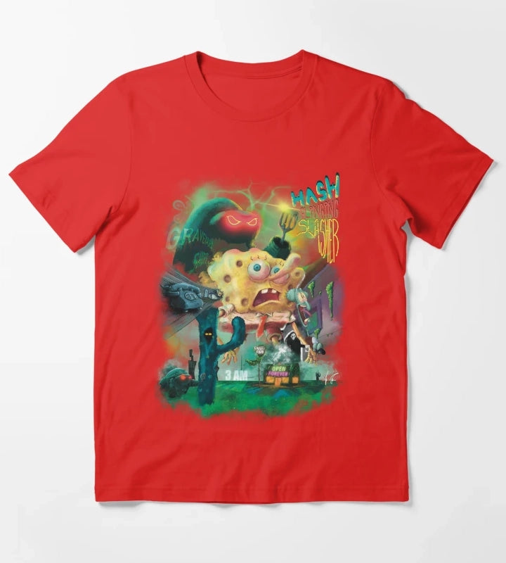 Hash Slinging Slasher SpongeBob SquarePants T-Shirt Red