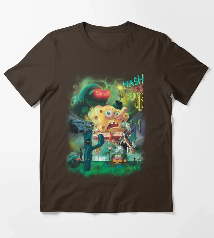 Hash Slinging Slasher SpongeBob SquarePants T-Shirt Brown