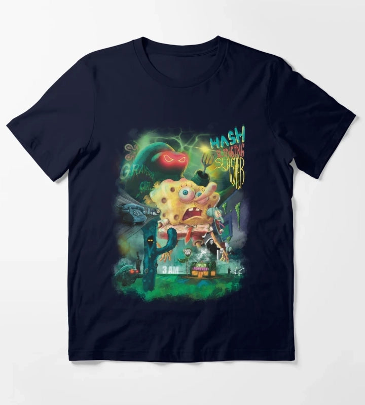 Hash Slinging Slasher SpongeBob SquarePants T-Shirt Navy