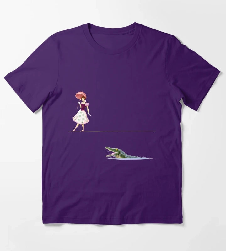Haunted Tightrope Girl and Gator T-Shirt Purple