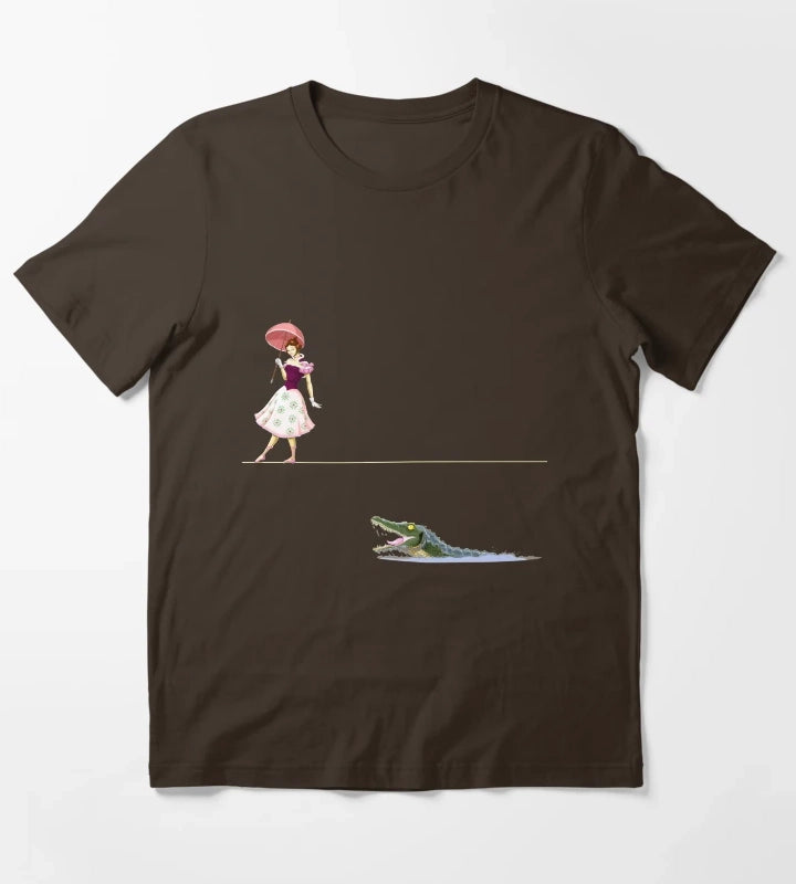Haunted Tightrope Girl and Gator T-Shirt Brown