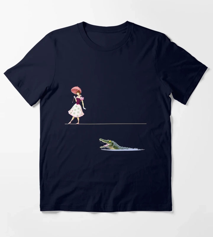 Haunted Tightrope Girl and Gator T-Shirt Navy
