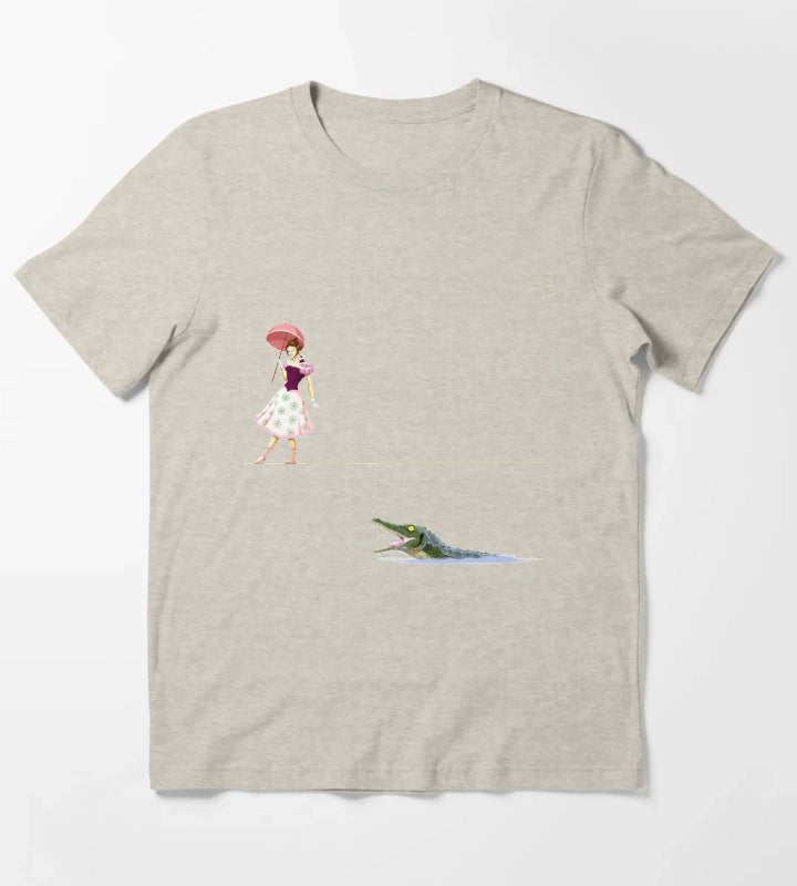 Haunted Tightrope Girl and Gator T-Shirt Cream