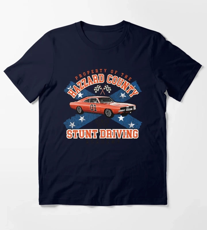 Hazzard County Stunt Driving Academy T-Shirt Navy