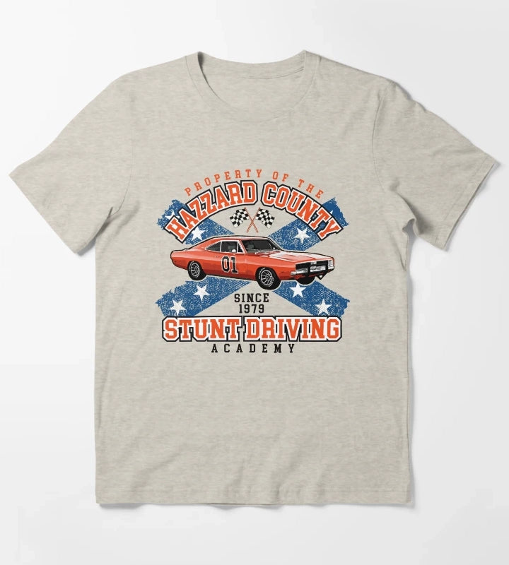Hazzard County Stunt Driving Academy T-Shirt Cream
