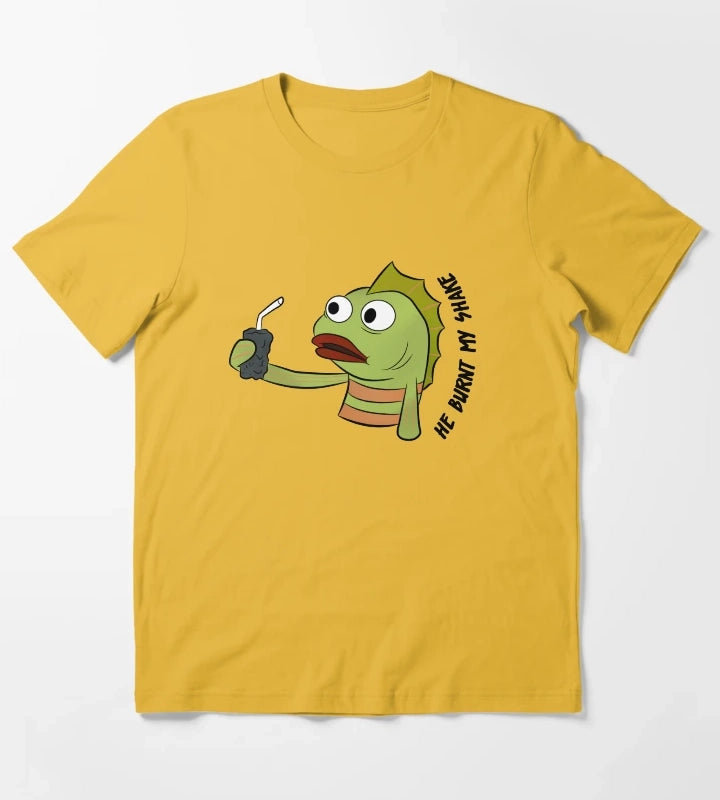 He Burnt My Shake T-Shirt Yellow