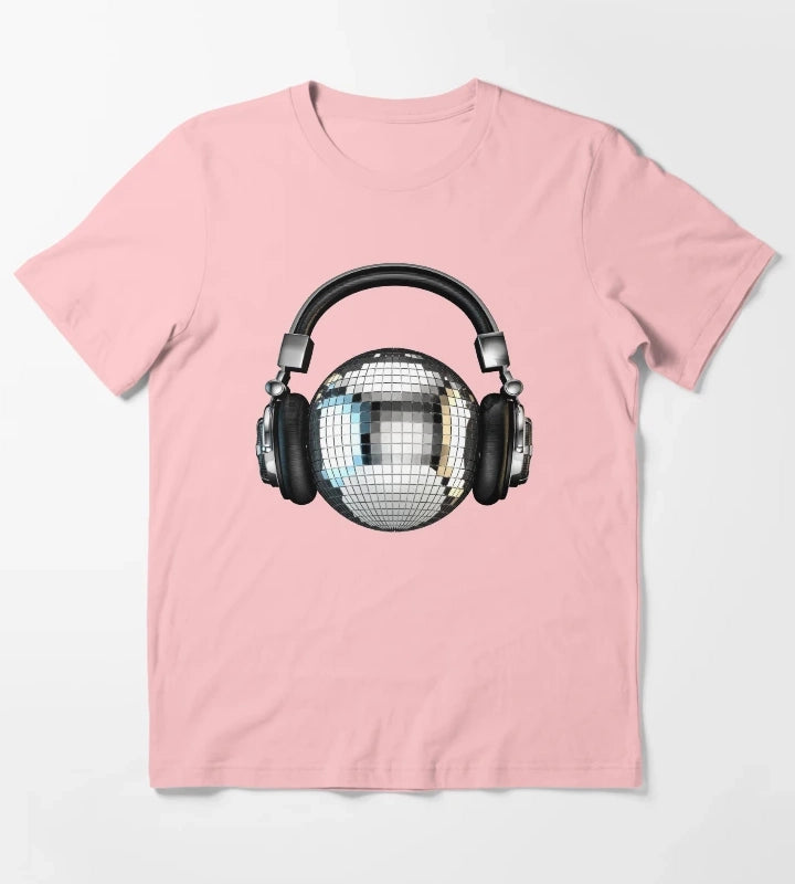Headphone disco ball T-Shirt Dark Grey