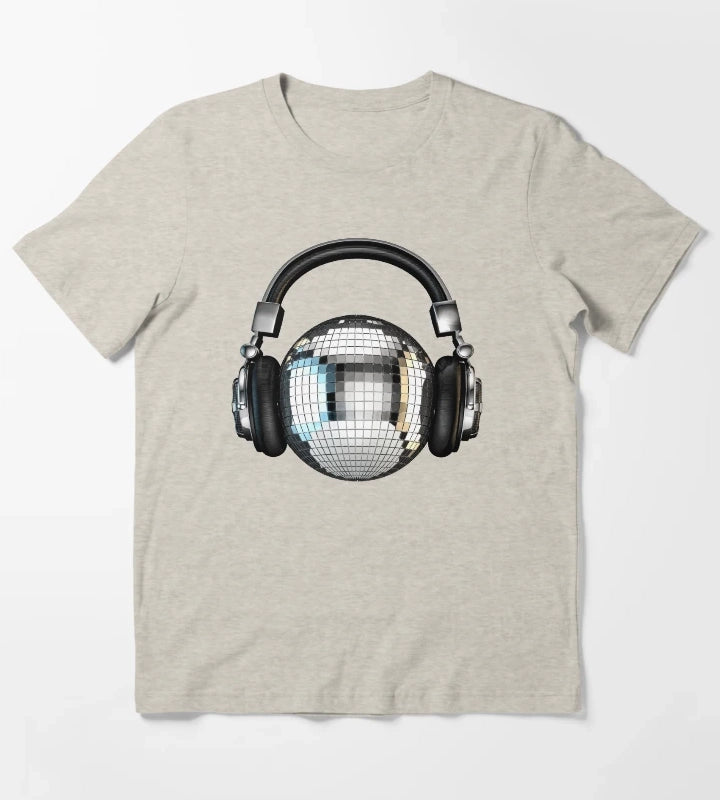 Headphone disco ball T-Shirt Cream