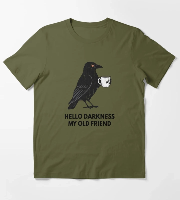 Hello Darkness My Old Friend T-Shirt Olive Green
