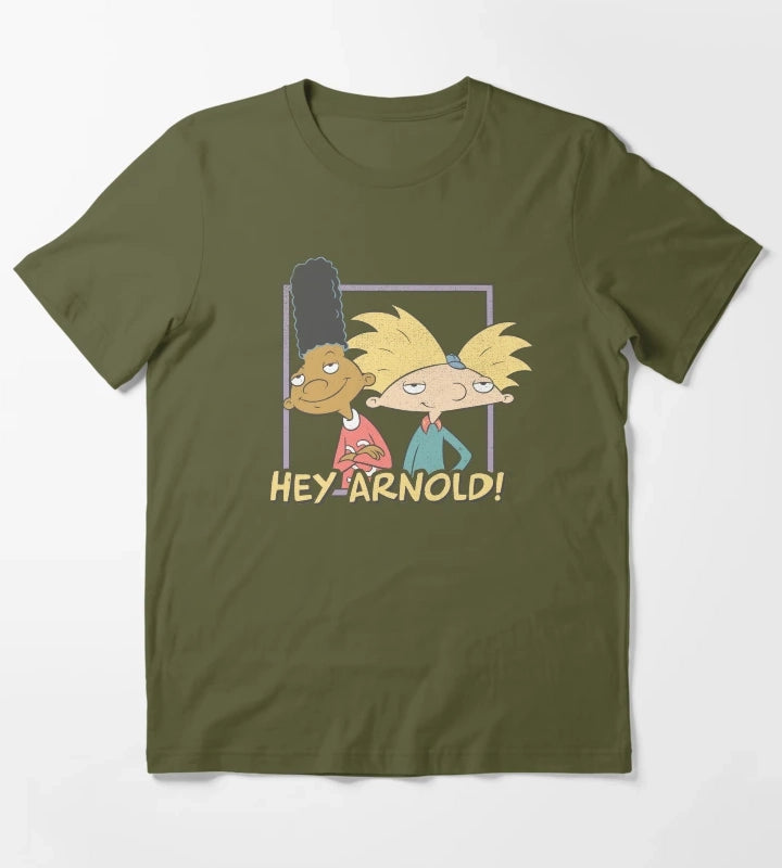 Hey Arnold Arnold And Gerald Classic Poster T-Shirt Olive Green