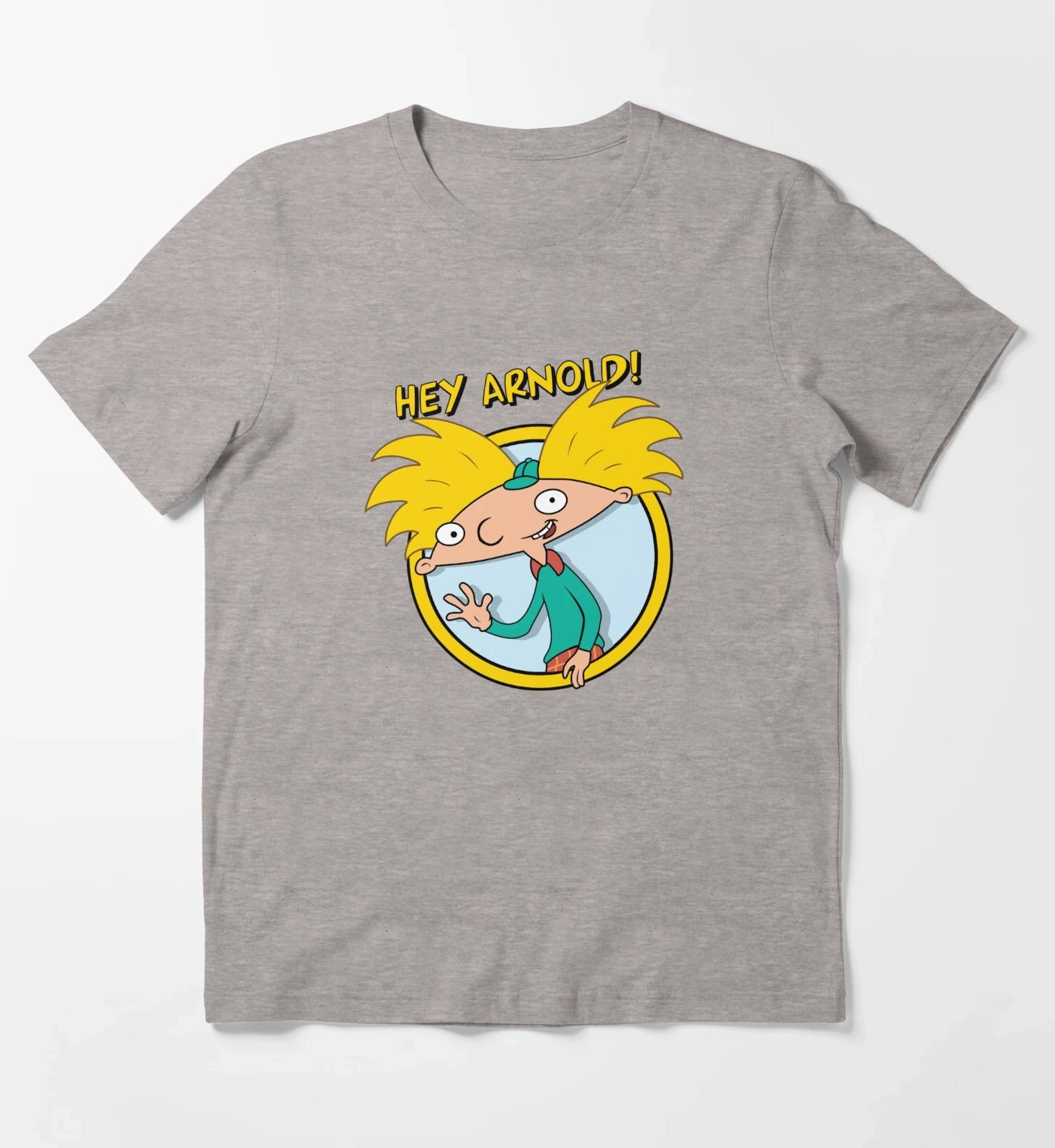 Hey Arnold Arnold Classic Wave Poster T-Shirt Heather Grey