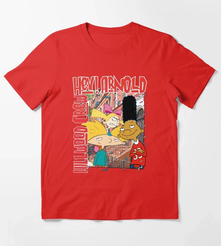 Hey Arnold Colorful Hillwood Poster T-Shirt Red