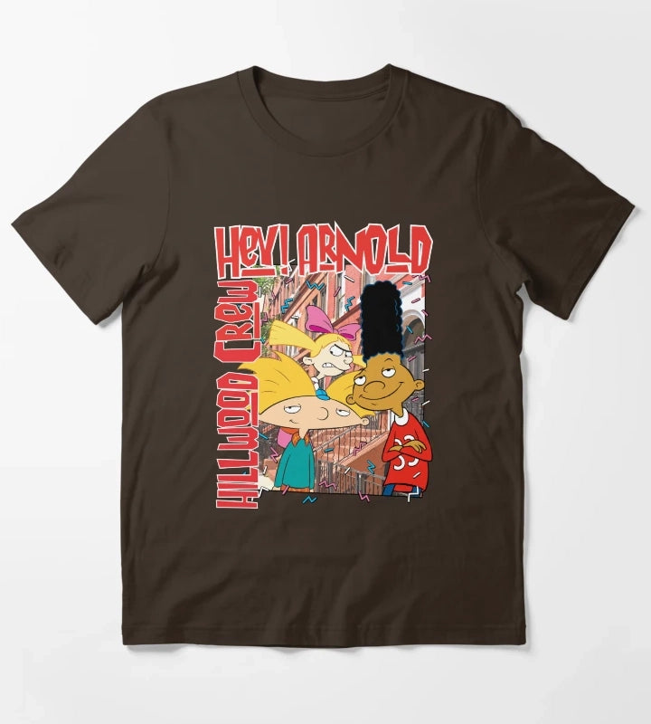 Hey Arnold Colorful Hillwood Poster T-Shirt Brown