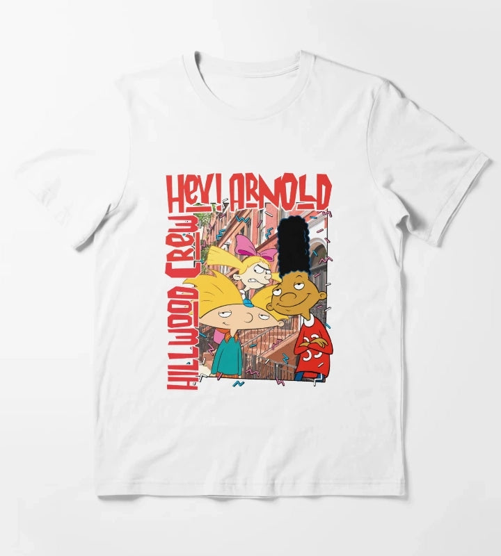Hey Arnold Colorful Hillwood Poster T-Shirt White
