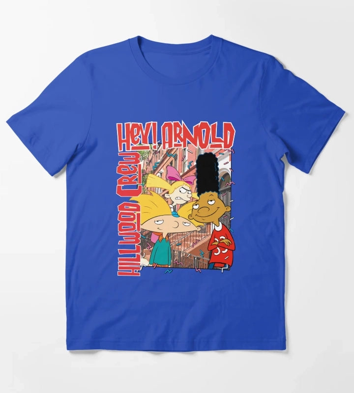 Hey Arnold Colorful Hillwood Poster T-Shirt Blue