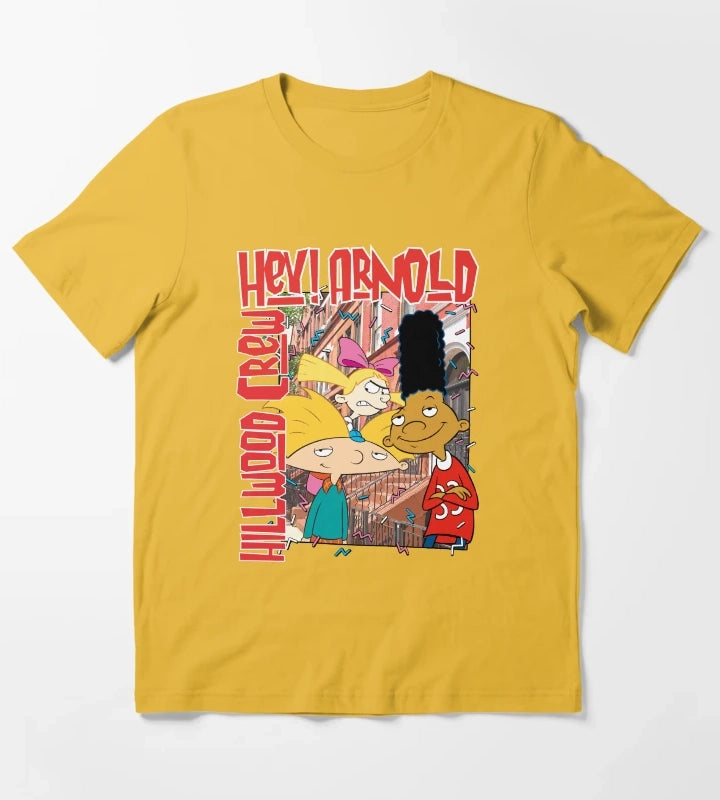 Hey Arnold Colorful Hillwood Poster T-Shirt Yellow