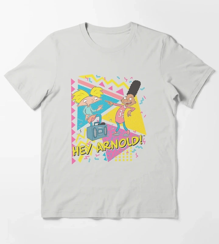 Hey Arnold Gerald Best Friends Boombox T-Shirt Light Grey