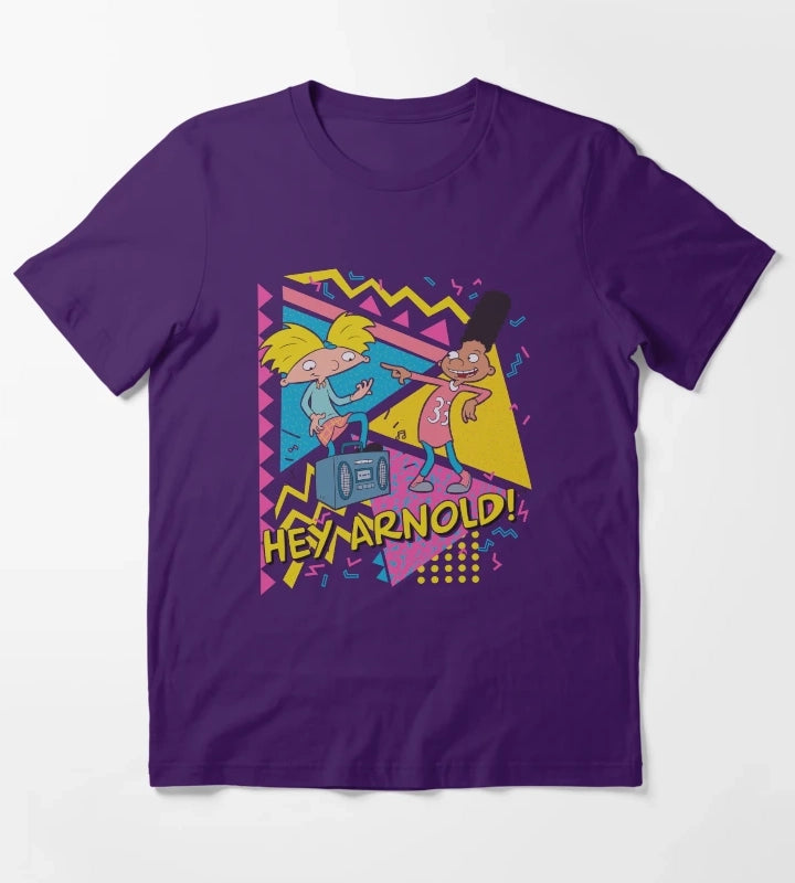 Hey Arnold Gerald Best Friends Boombox T-Shirt Purple