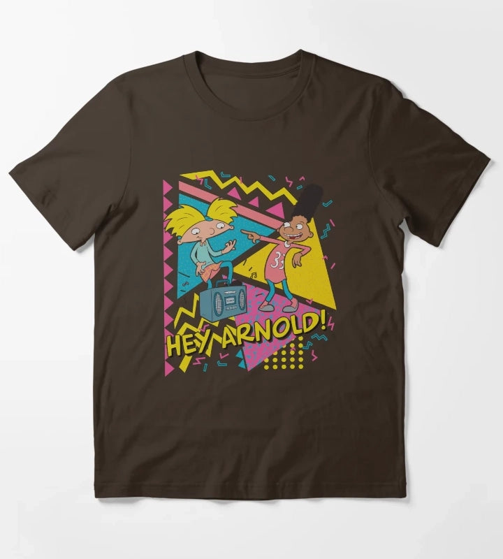 Hey Arnold Gerald Best Friends Boombox T-Shirt Brown