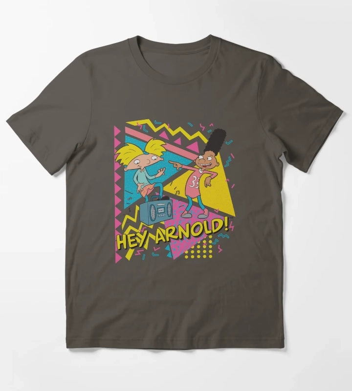 Hey Arnold Gerald Best Friends Boombox T-Shirt Dark Grey