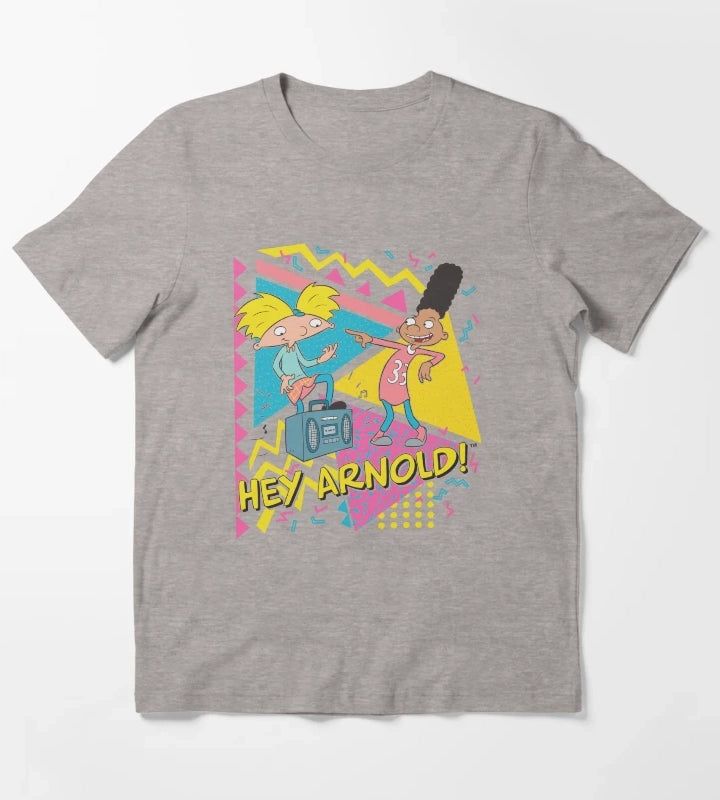 Hey Arnold Gerald Best Friends Boombox T-Shirt Heather Grey