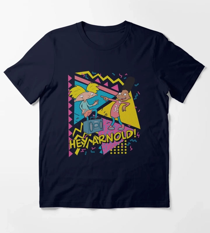Hey Arnold Gerald Best Friends Boombox T-Shirt Navy